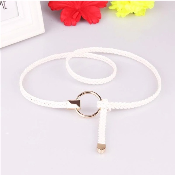 PU Leather Circle Tie Belt Set of 2 - Picture 2 of 3